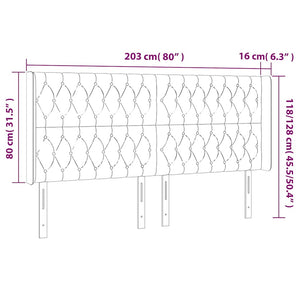 Κεφαλάρι Κρεβατιού LED Σκούρο Μπλε 203x16x118/128 εκ. Βελούδινο - Pakobazaar