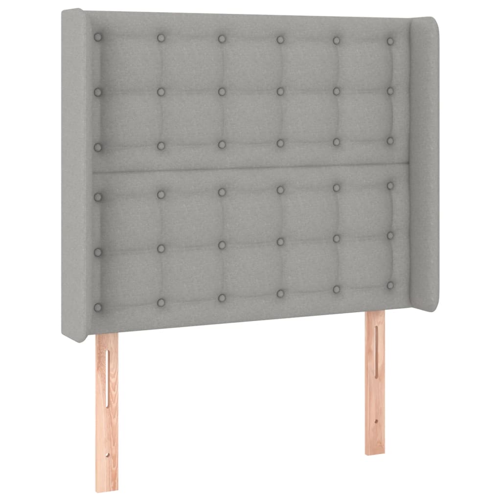 Κεφαλάρι Κρεβατιού LED Ανοιχτό Γκρι 83x16x118/128εκ. Υφασμάτινο