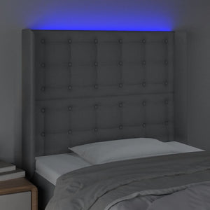 Κεφαλάρι Κρεβατιού LED Ανοιχτό Γκρι 83x16x118/128εκ. Υφασμάτινο
