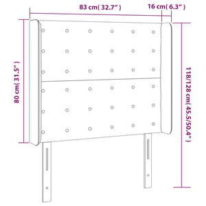 Κεφαλάρι Κρεβατιού LED Taupe 83x16x118/128εκ. Υφασμάτινο