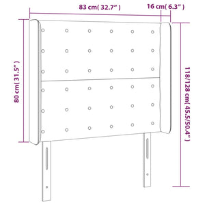 Κεφαλάρι Κρεβατιού LED Μπλε 83x16x118/128εκ. Υφασμάτινο