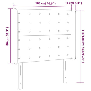 Κεφαλάρι Κρεβατιού LED Μαύρο 103x16x118/128 εκ. Υφασμάτινο