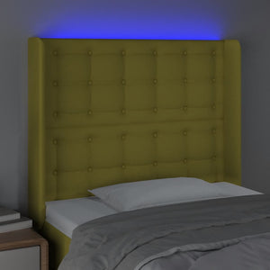 Κεφαλάρι Κρεβατιού LED Πράσινο 103x16x118/128 εκ. Υφασμάτινο - Pakobazaar