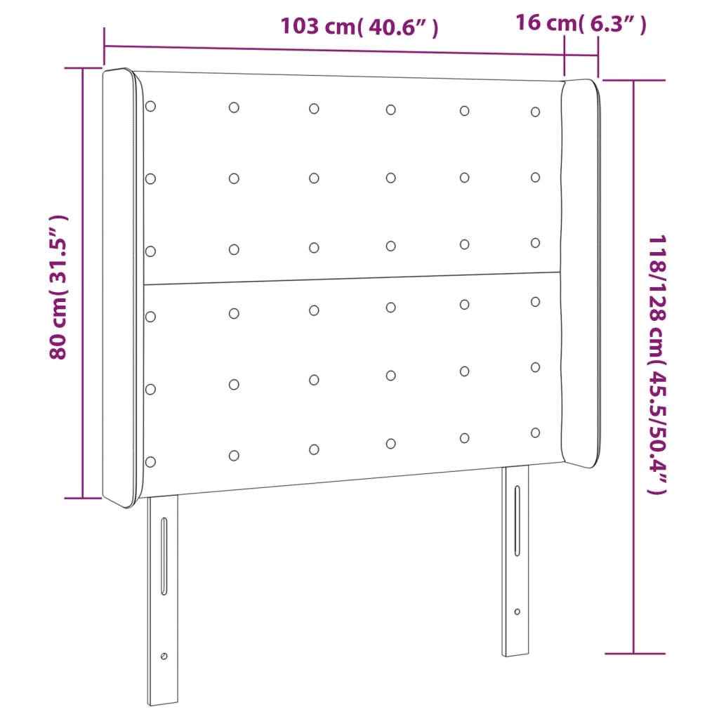 Κεφαλάρι Κρεβατιού LED Πράσινο 103x16x118/128 εκ. Υφασμάτινο - Pakobazaar