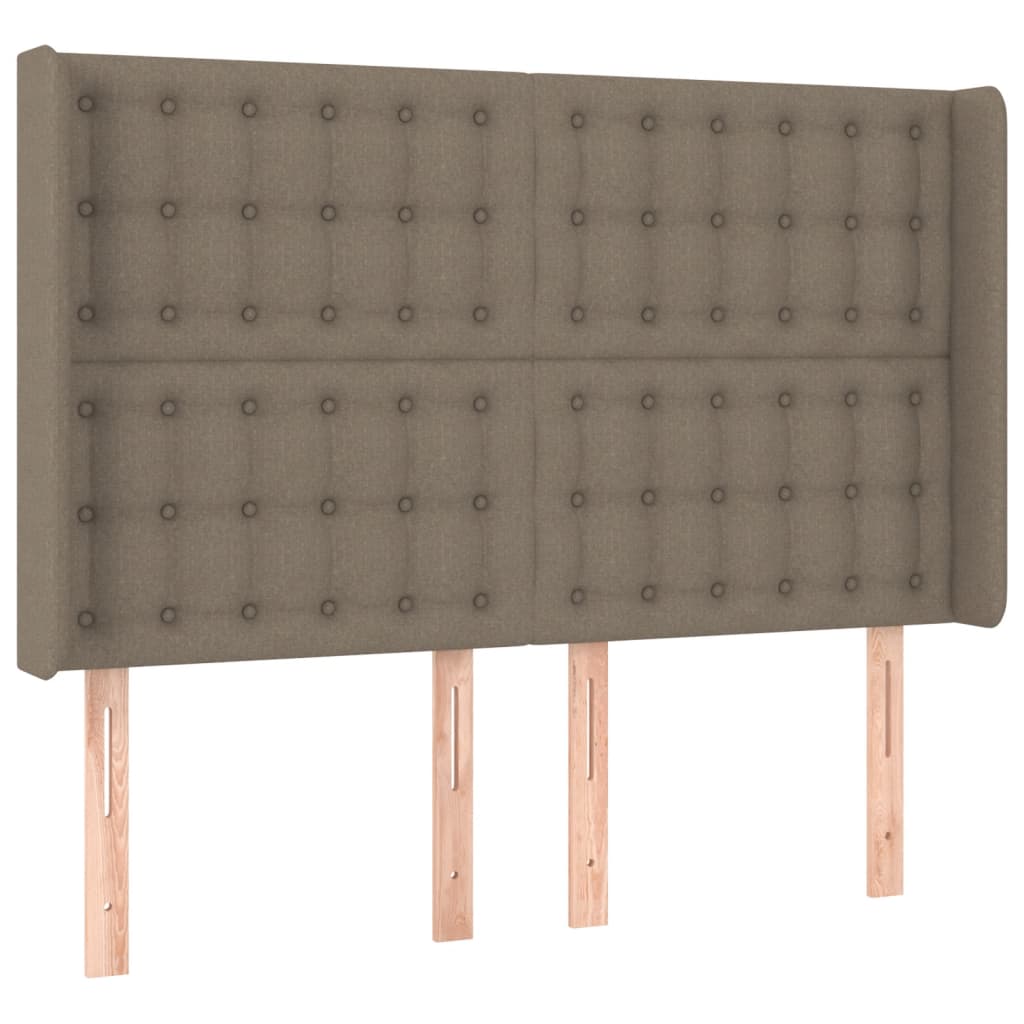 Κεφαλάρι Κρεβατιού LED Taupe 147x16x118/128 εκ. Υφασμάτινο