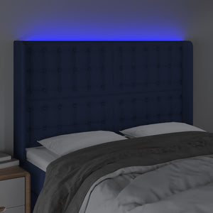 Κεφαλάρι Κρεβατιού LED Μπλε 147x16x118/128 εκ. Υφασμάτινο - Pakobazaar