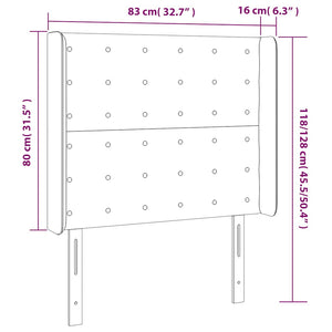 Κεφαλάρι Κρεβατιού LED Σκούρο Μπλε 83x16x118/128εκ. Βελούδινο - Pakobazaar