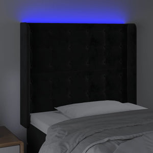 Κεφαλάρι Κρεβατιού LED Μαύρο 93x16x118/128εκ. Βελούδινο - Pakobazaar