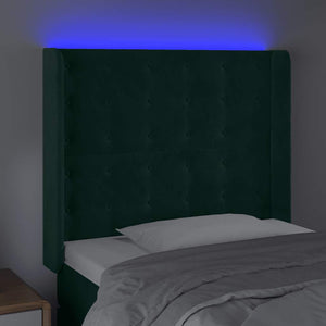 Κεφαλάρι Κρεβατιού LED Σκούρο Πράσινο 93x16x118/128 εκ - Pakobazaar