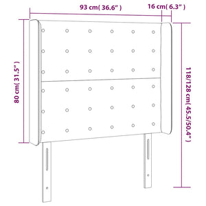 Κεφαλάρι Κρεβατιού LED Σκούρο Μπλε 93x16x118/128εκ. Βελούδινο - Pakobazaar