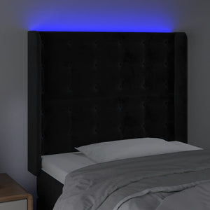 Κεφαλάρι Κρεβατιού LED Μαύρο 103x16x118/128 εκ. Βελούδινο - Pakobazaar