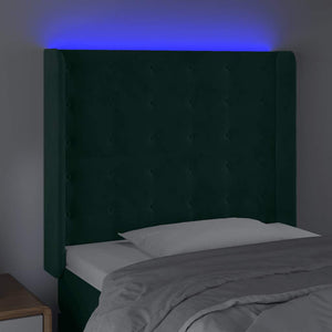 Κεφαλάρι Κρεβατιού LED Σκούρο Πράσινο 103x16x118/128 εκ - Pakobazaar