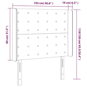 Κεφαλάρι Κρεβατιού LED Σκούρο Πράσινο 103x16x118/128 εκ - Pakobazaar