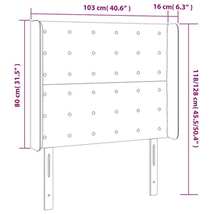 Κεφαλάρι Κρεβατιού LED Σκούρο Μπλε 103x16x118/128 εκ. Βελούδινο - Pakobazaar