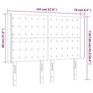 Κεφαλάρι Κρεβατιού LED Σκούρο Μπλε 147x16x118/128 εκ. Βελούδινο - Pakobazaar