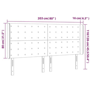 Κεφαλάρι Κρεβατιού LED Σκούρο Γκρι 203x16x118/128εκ. Βελούδινο - Pakobazaar