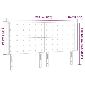 Κεφαλάρι Κρεβατιού LED Σκούρο Μπλε 203x16x118/128 εκ. Βελούδινο - Pakobazaar
