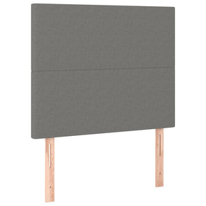 Κρεβάτι Boxspring με Στρώμα Σκούρο Γκρι 90x190 εκ. Υφασμάτινο
