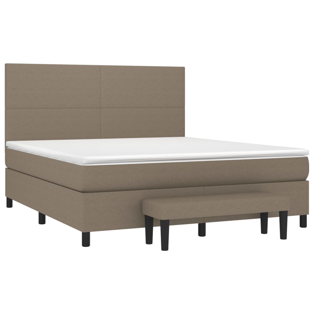 Κρεβάτι Boxspring με Στρώμα Taupe 160x200 εκ. Υφασμάτινο