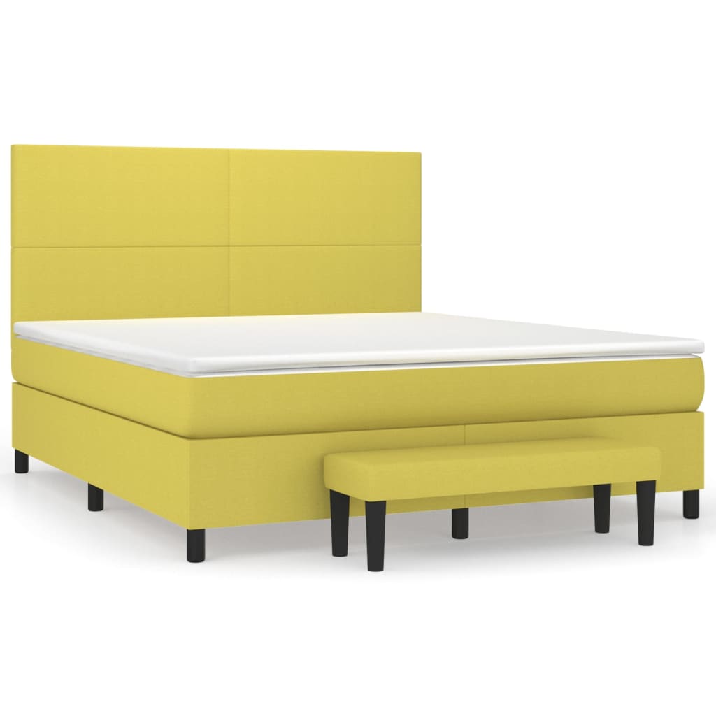Κρεβάτι Boxspring με Στρώμα Αν. Πράσινο 120x190εκ Υφασμάτινο