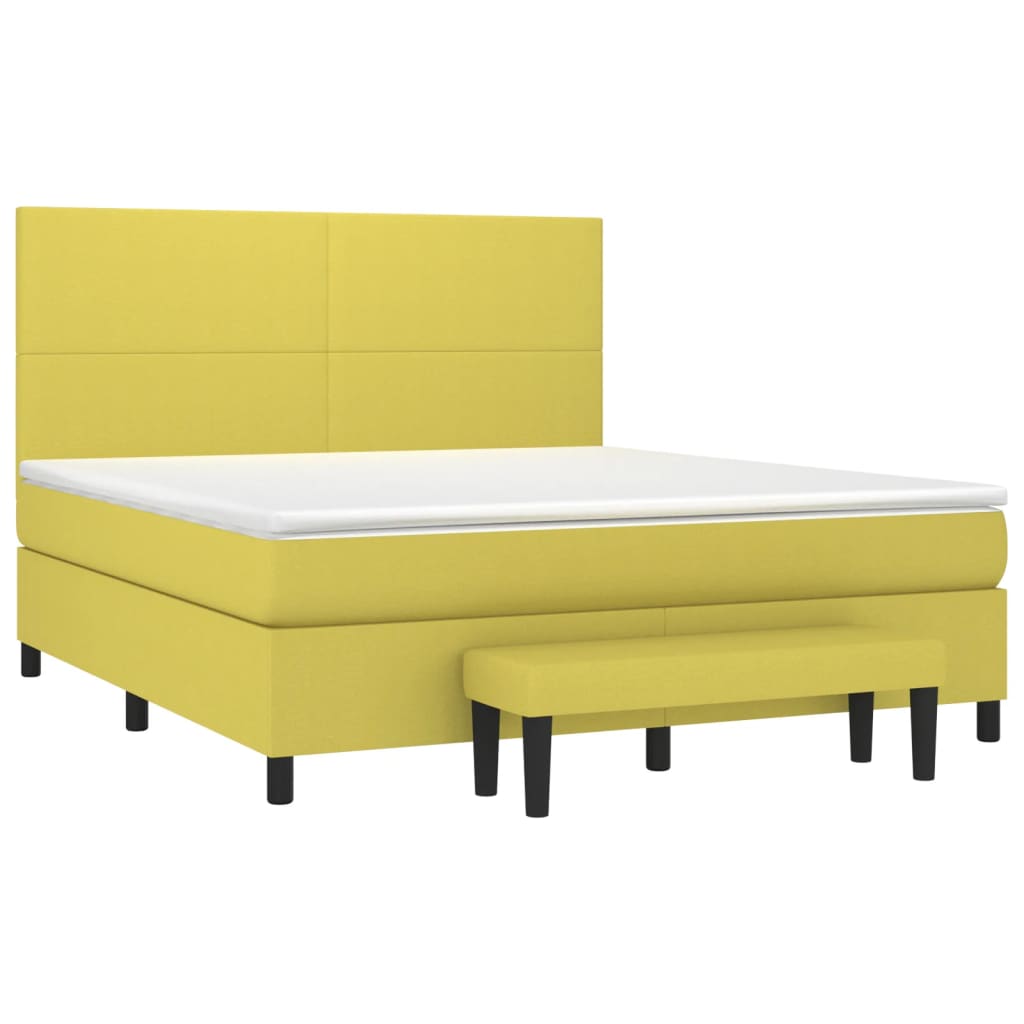 Κρεβάτι Boxspring με Στρώμα Αν. Πράσινο 120x190εκ Υφασμάτινο