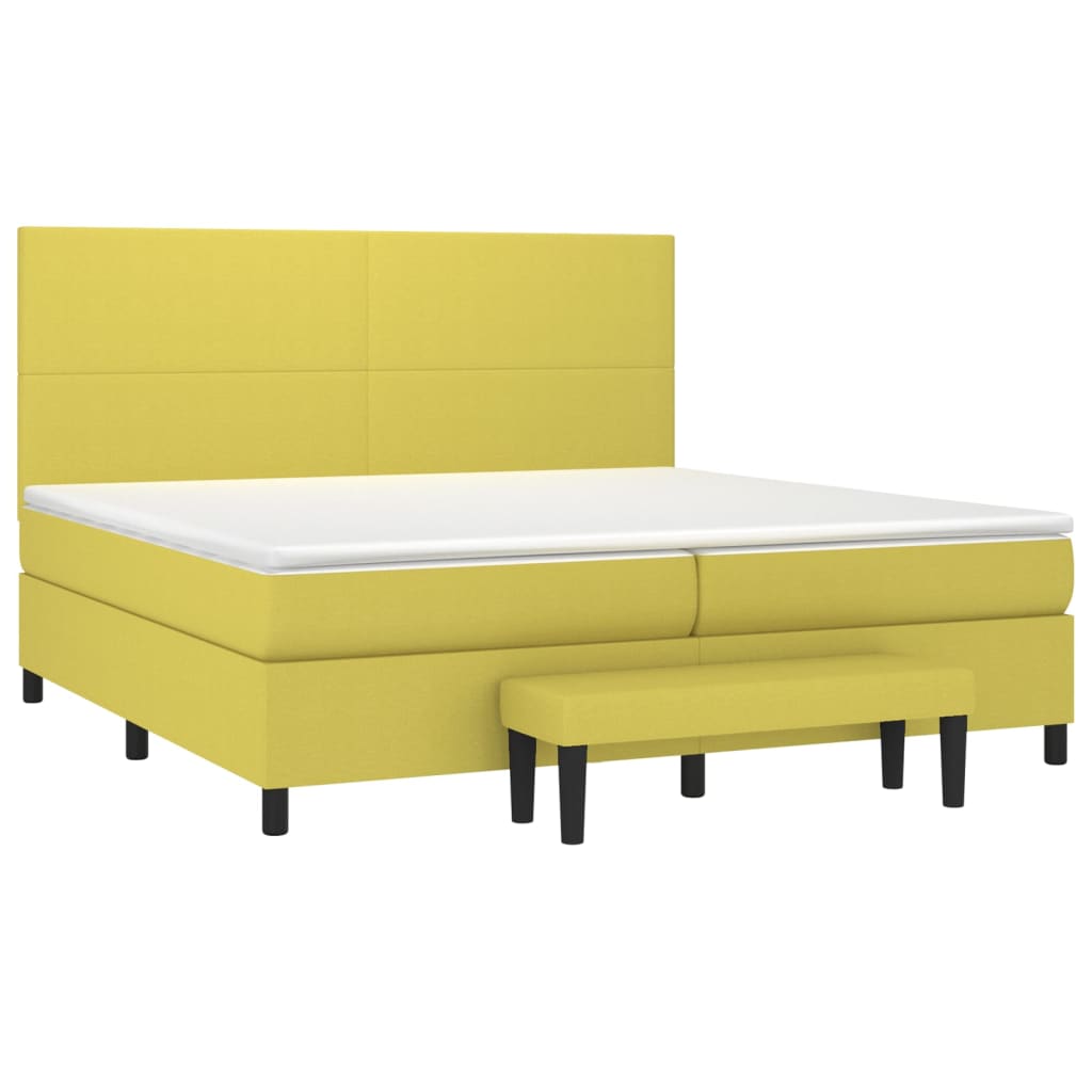 Κρεβάτι Boxspring με Στρώμα Αν. Πράσινο 200x200 εκ. Υφασμάτινο