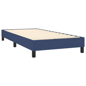 Κρεβάτι Boxspring με Στρώμα Μπλε 100 x 200 εκ. Υφασμάτινο