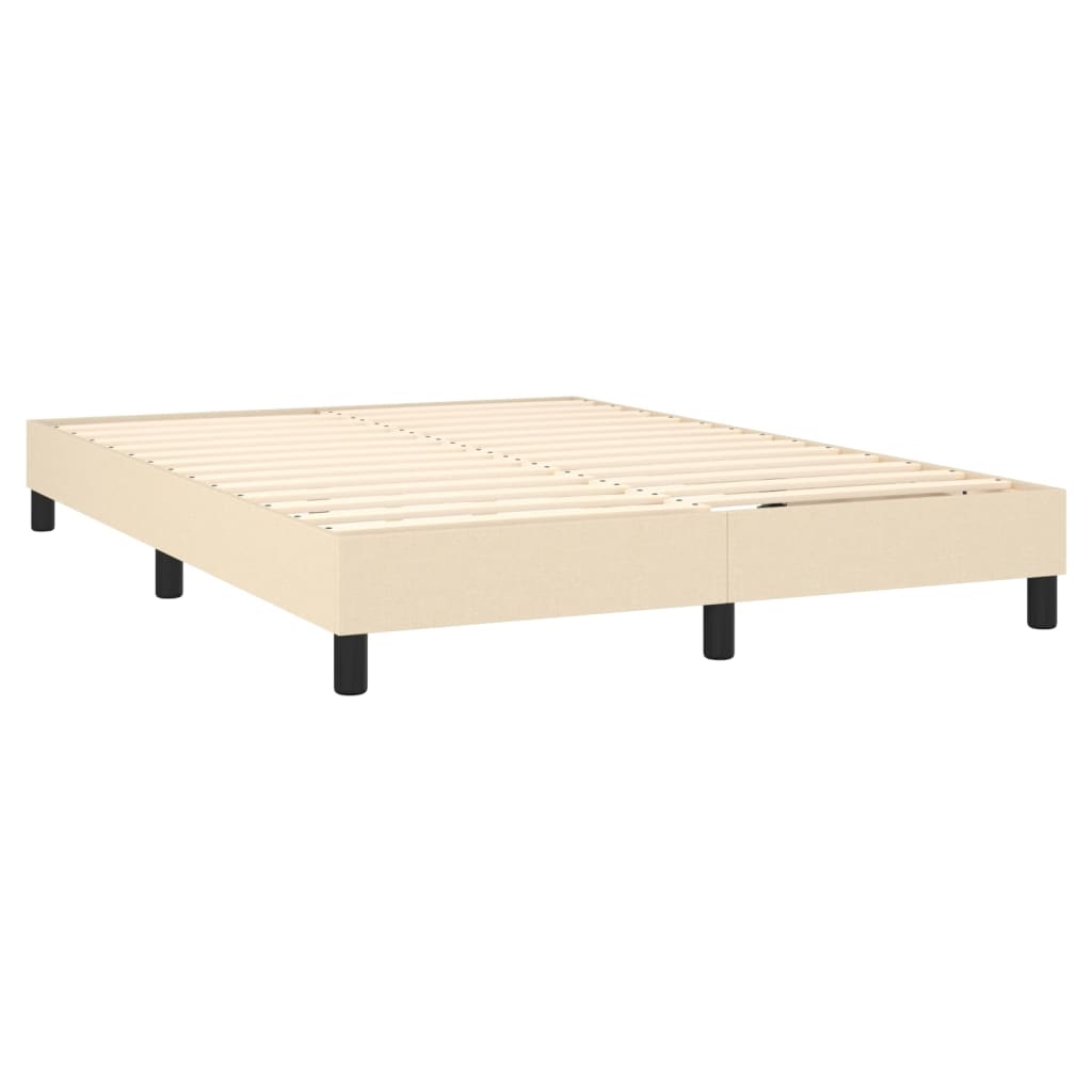 Κρεβάτι Boxspring με Στρώμα Κρεμ 140x190 εκ. Υφασμάτινο - Pakobazaar