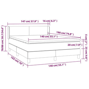 Κρεβάτι Boxspring με Στρώμα Πράσινο 140x190 εκ. Υφασμάτινο