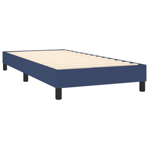 Κρεβάτι Boxspring με Στρώμα Μπλε 90x190 εκ.Υφασμάτινο