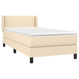 Κρεβάτι Boxspring με Στρώμα Κρεμ 100 x 200 εκ. Υφασμάτινο