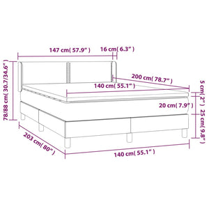 Κρεβάτι Boxspring με Στρώμα Μαύρο 140x200 εκ. Υφασμάτινο