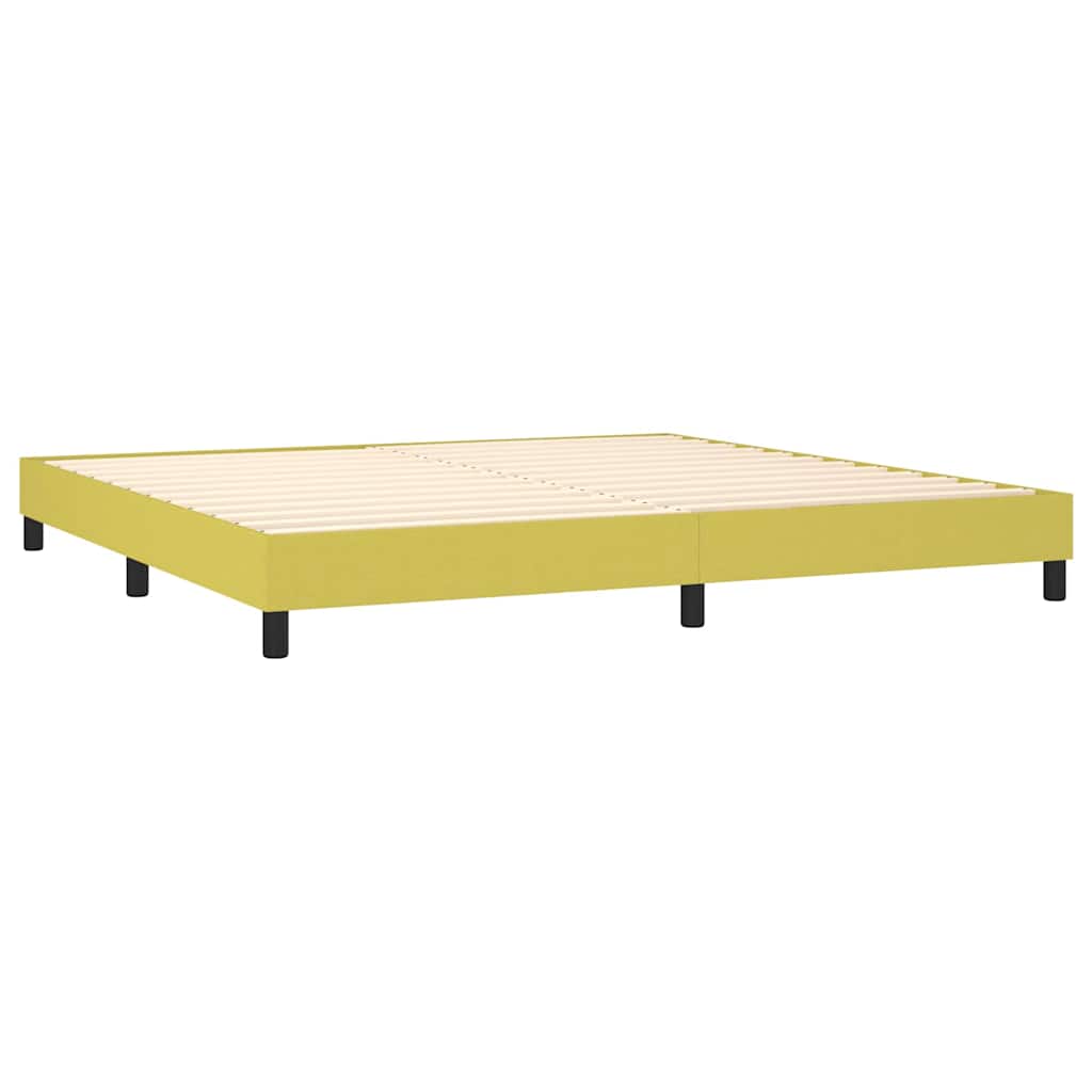 Κρεβάτι Boxspring με Στρώμα Πράσινο 200x200 εκ. Υφασμάτινο - Pakobazaar