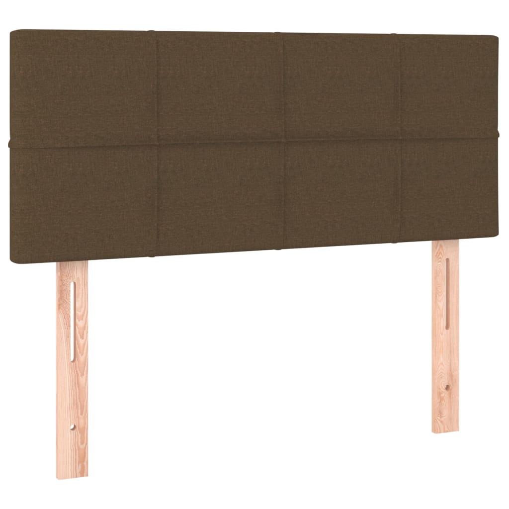Κρεβάτι Boxspring με Στρώμα Σκούρο Καφέ 90x190 εκ. Υφασμάτινο