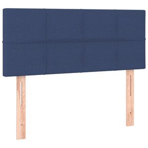 Κρεβάτι Boxspring με Στρώμα Μπλε 90x190 εκ.Υφασμάτινο