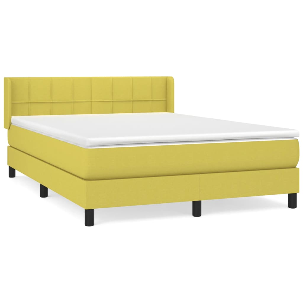 Κρεβάτι Boxspring με Στρώμα Πράσινο 140x190 εκ. Υφασμάτινο