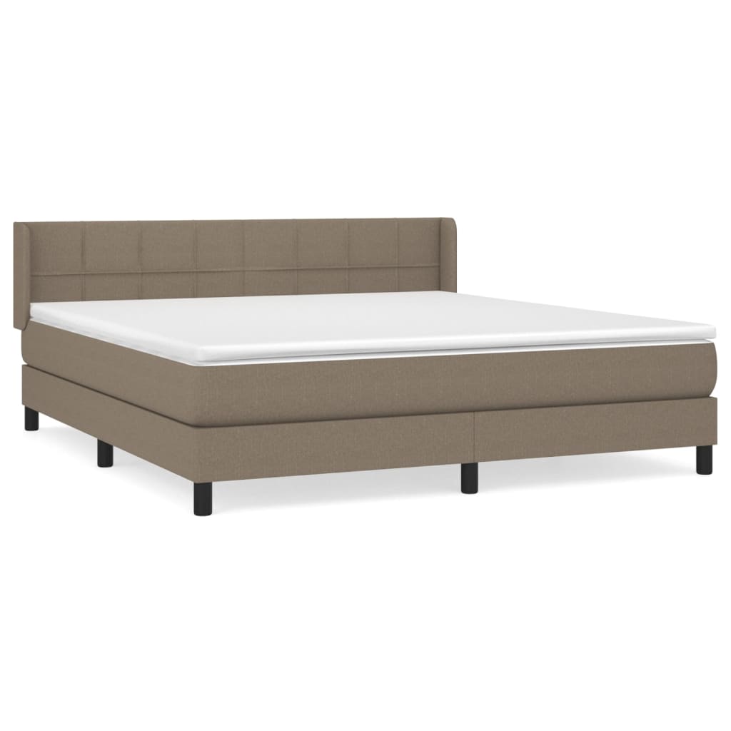 Κρεβάτι Boxspring με Στρώμα Taupe 160x200 εκ. Υφασμάτινο