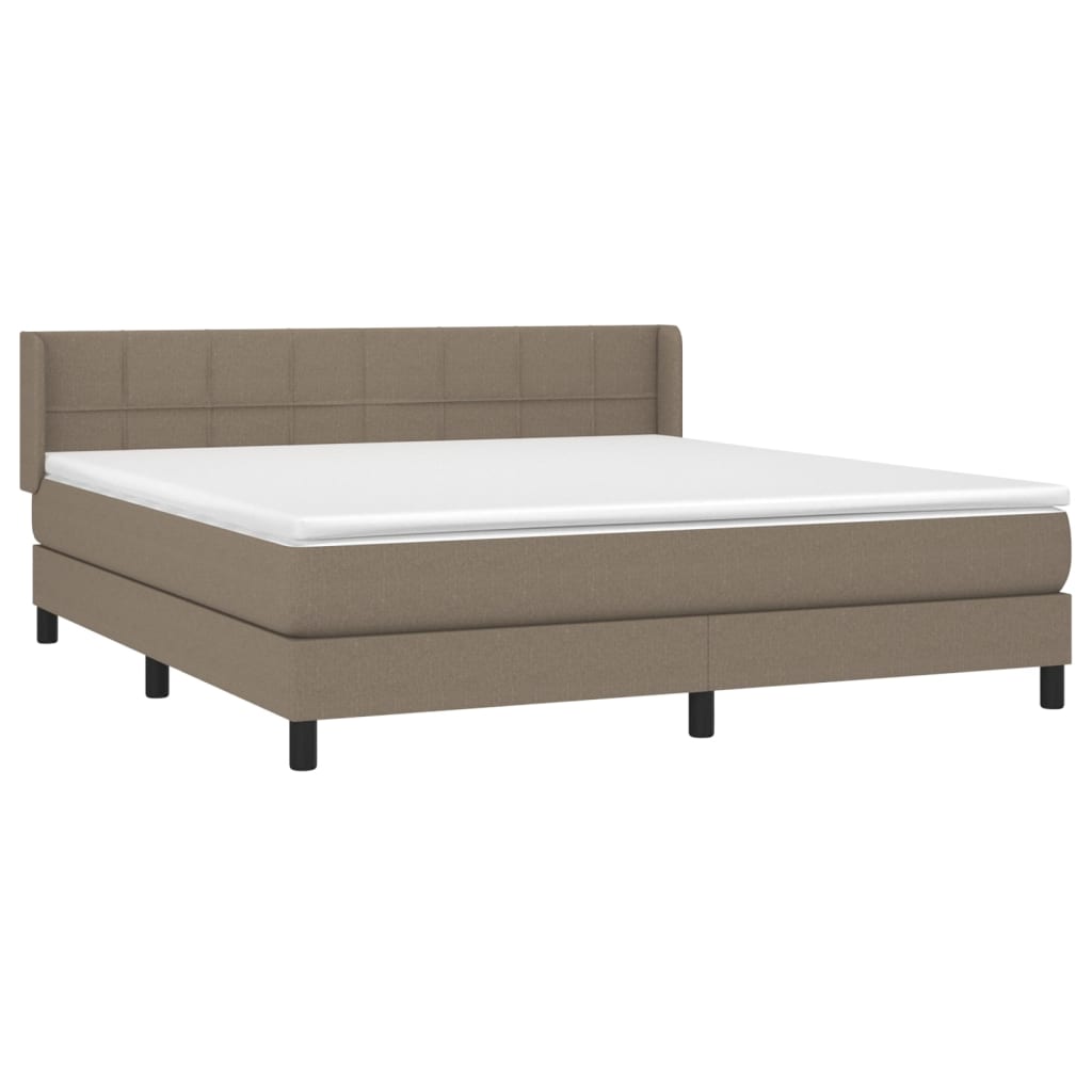Κρεβάτι Boxspring με Στρώμα Taupe 160x200 εκ. Υφασμάτινο