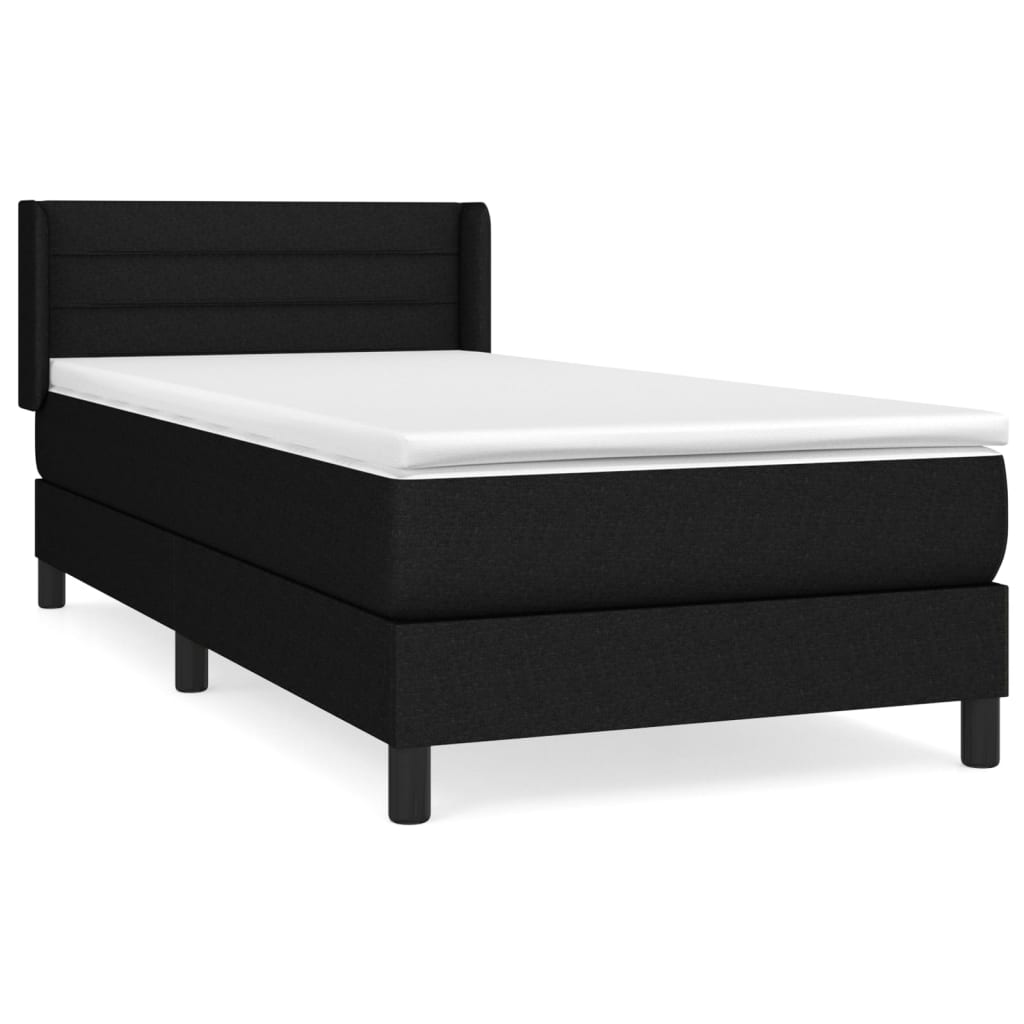 Κρεβάτι Boxspring με Στρώμα Μαύρο 80 x 200 εκ. Υφασμάτινο