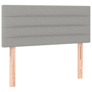 Κρεβάτι Boxspring με Στρώμα Ανοιχτό Γκρι 100x200 εκ. Υφασμάτινο