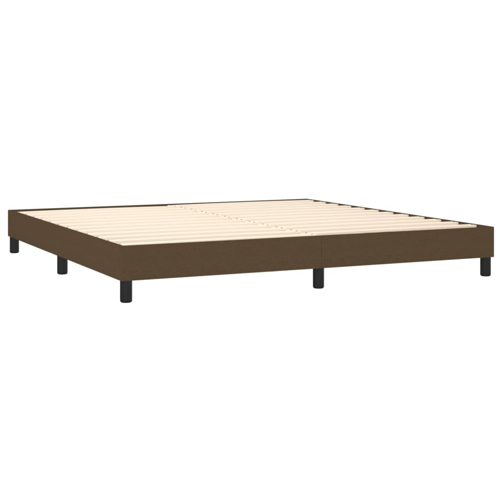 Κρεβάτι Boxspring με Στρώμα Σκούρο Καφέ 160x200 εκ Υφασμάτινο - Pakobazaar