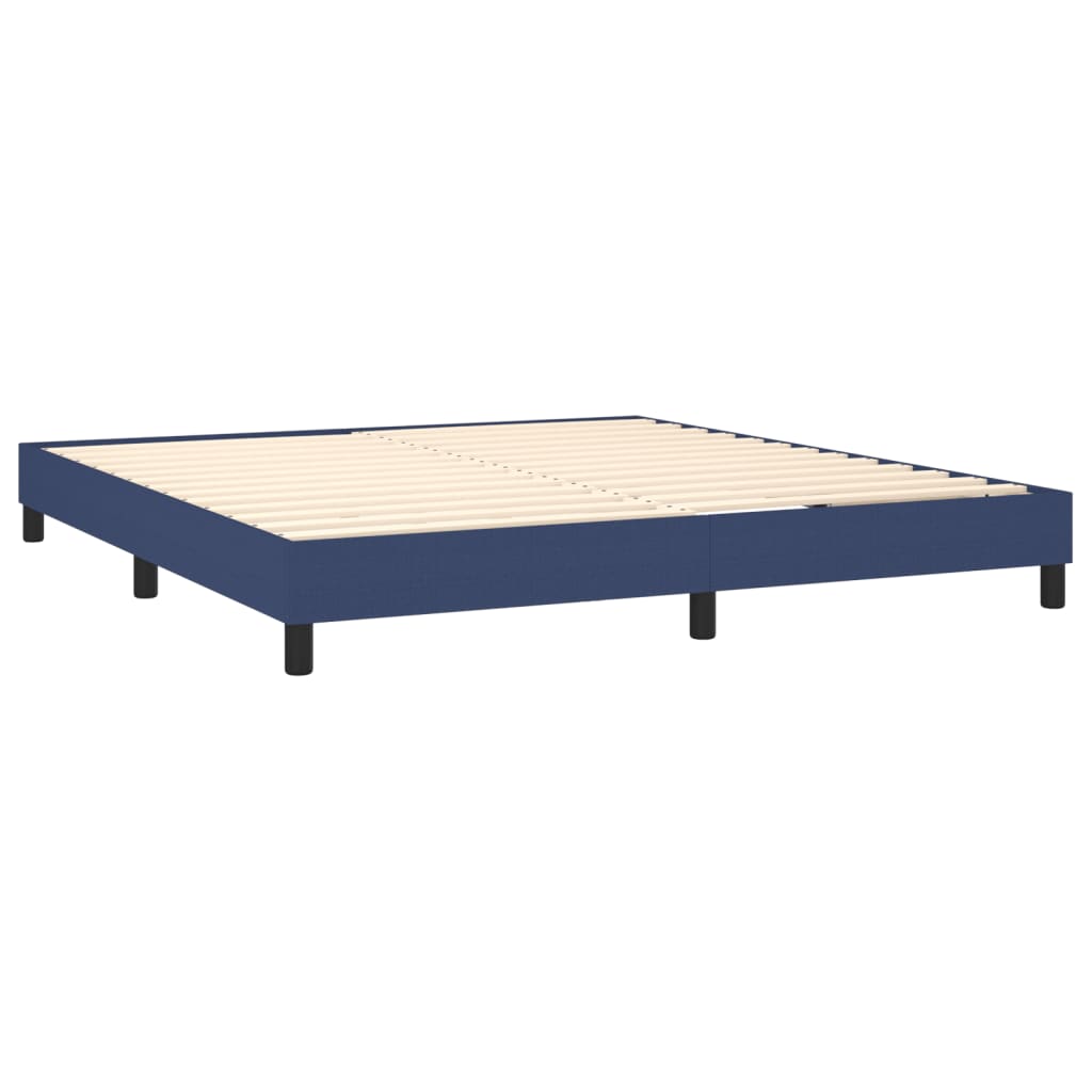 Κρεβάτι Boxspring με Στρώμα Μπλε 160x200 εκ. Υφασμάτινο - Pakobazaar