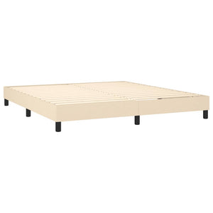 Κρεβάτι Boxspring με Στρώμα Κρεμ 180x200 εκ. Υφασμάτινο