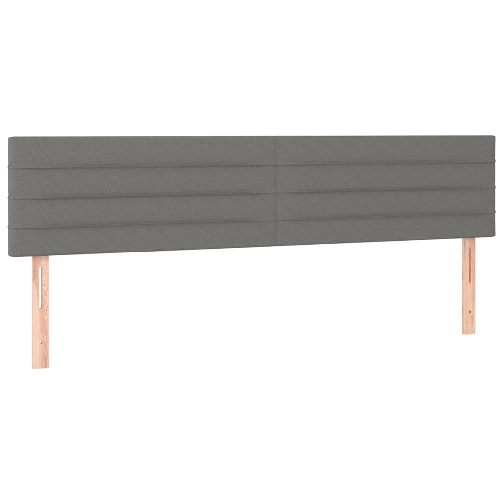 Κρεβάτι Boxspring με Στρώμα Σκούρο Γκρι 200x200 εκ. Υφασμάτινο - Pakobazaar