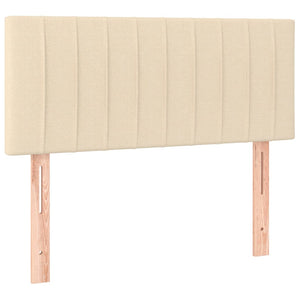 Κρεβάτι Boxspring με Στρώμα Κρεμ 90x190 εκ.Υφασμάτινο - Pakobazaar