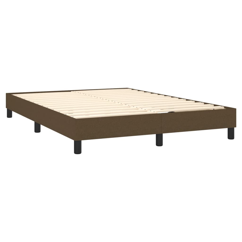 Κρεβάτι Boxspring με Στρώμα Σκούρο Καφέ 140x190 εκ. Υφασμάτινο