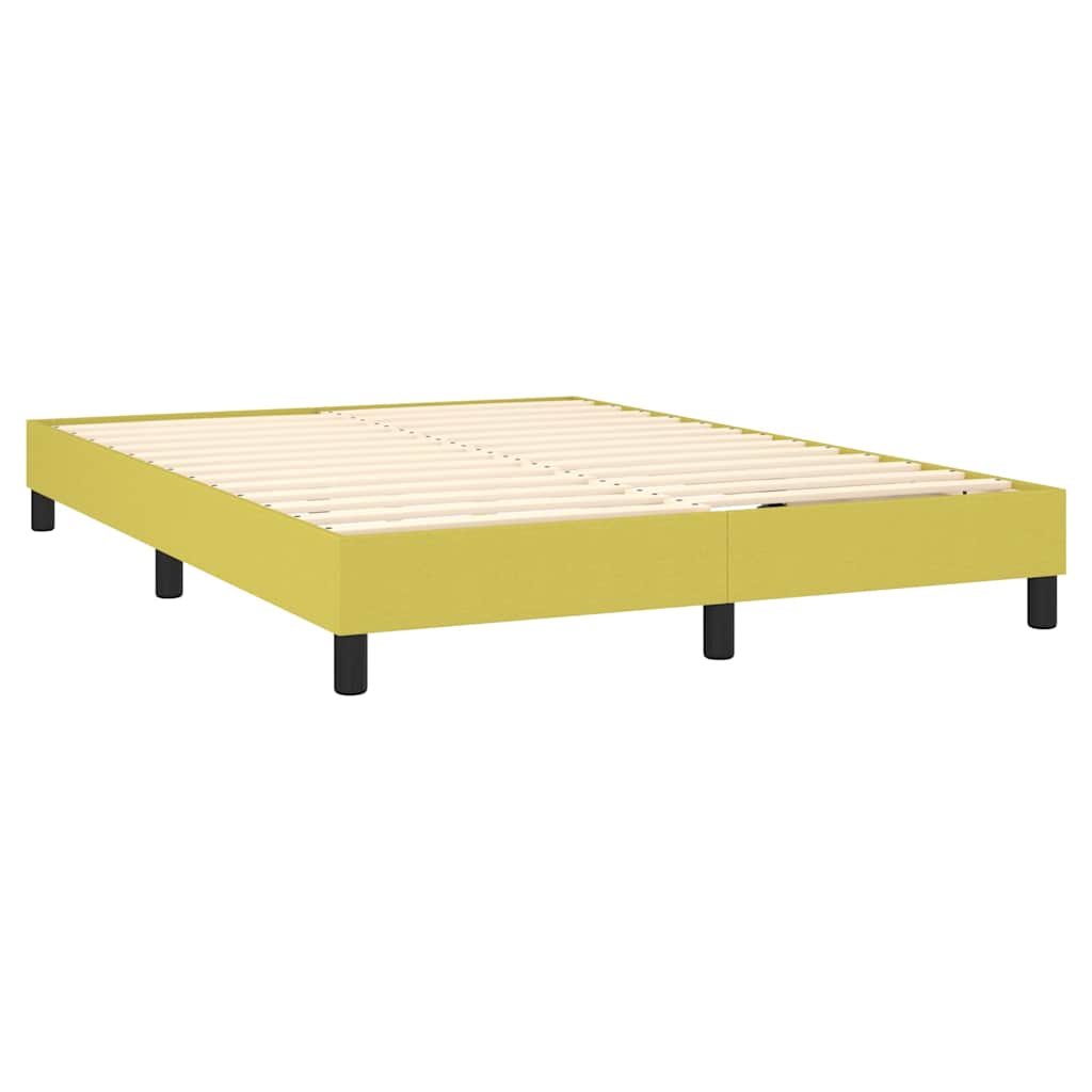 Κρεβάτι Boxspring με Στρώμα Πράσινο 140x190 εκ. Υφασμάτινο - Pakobazaar