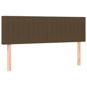 Κρεβάτι Boxspring με Στρώμα Σκούρο Καφέ 140x200 εκ Υφασμάτινο