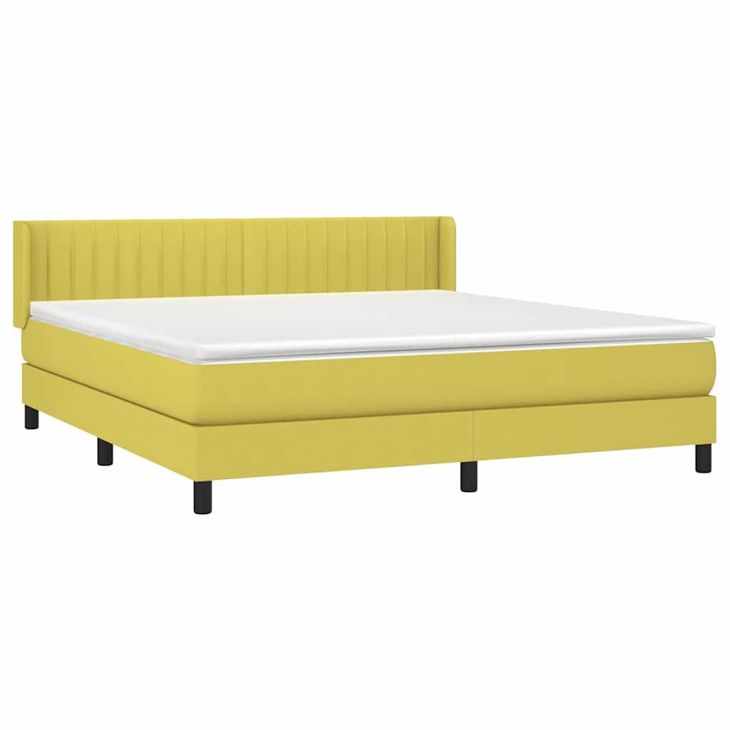 Κρεβάτι Boxspring με Στρώμα Πράσινο 180x200 εκ.Υφασμάτινο