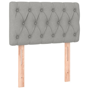 Κρεβάτι Boxspring με Στρώμα Ανοιχτό Γκρι 80x200 εκ. Υφασμάτινο